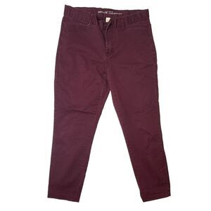 GAP Khakis Slim City Women’s Burgundy/ purple Chino Pants Tapered Leg size 4